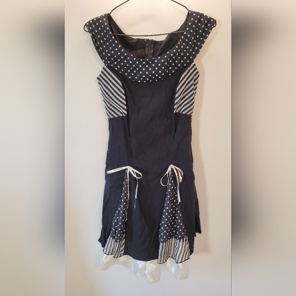 just side Dresses & Skirts - Just Side Whimsygoth Y2k Polka Dot and Striped Mini Dress - S